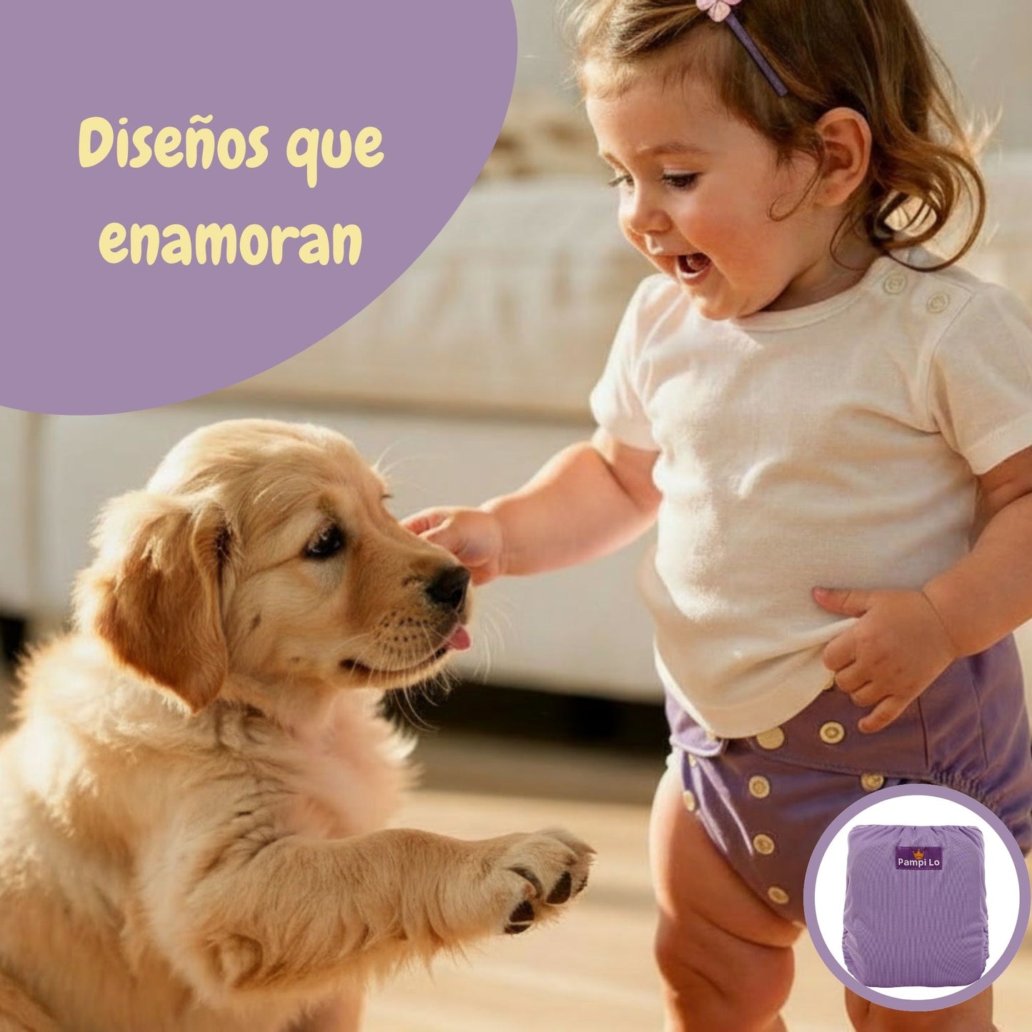 Pañal de tela Pampi Lo — Colección Sweet Basics