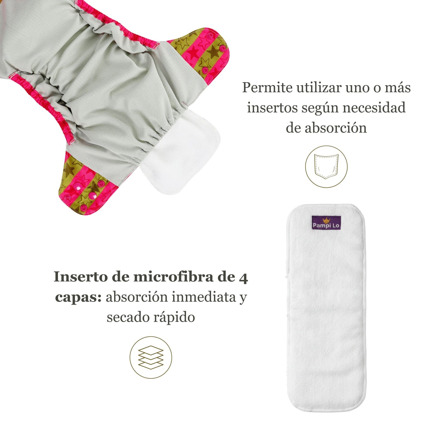 Pañal de tela Pampi Lo — Colección Sweet Basics